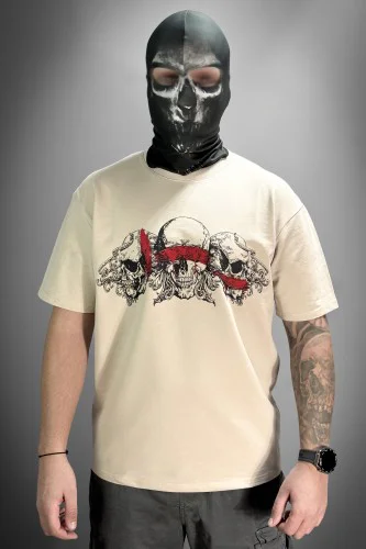 Bratuha - Skull T-Shirt Beige