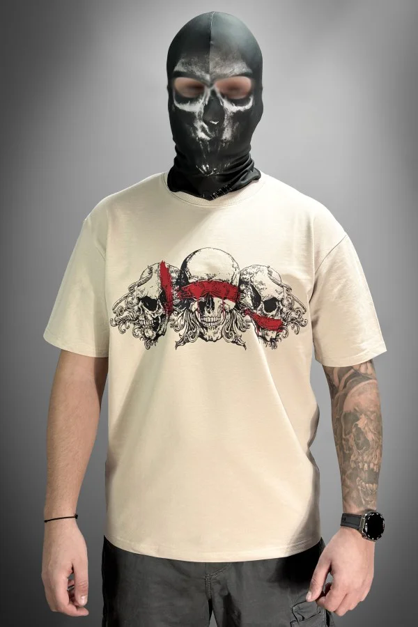 Bratuha - Skull T-Shirt Beige Bratuha - Skull T-Shirt Beige